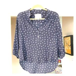 Blue paisley Amour Vert silk top